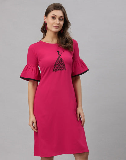 Pink Bell Sleeve Dress | Leemboodi