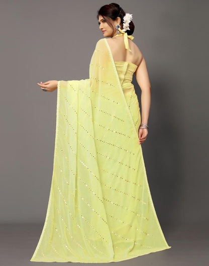 Light Yellow Georgette Saree | Sudathi