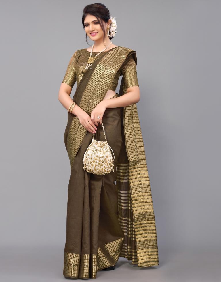 Brown Cotton Saree | Sudathi