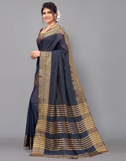 Dark Blue Cotton Saree | Leemboodi