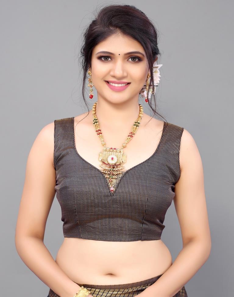 Dark Blue Cotton Saree | Leemboodi