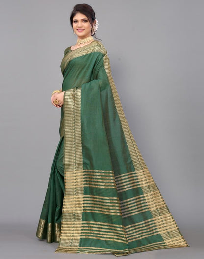 Green Cotton Saree | Leemboodi