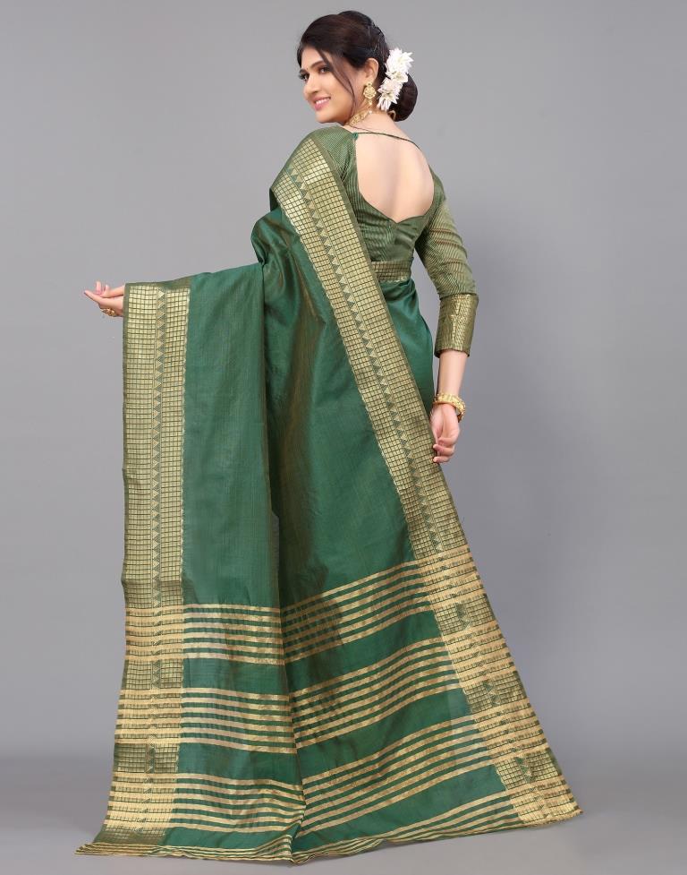 Green Cotton Saree | Leemboodi