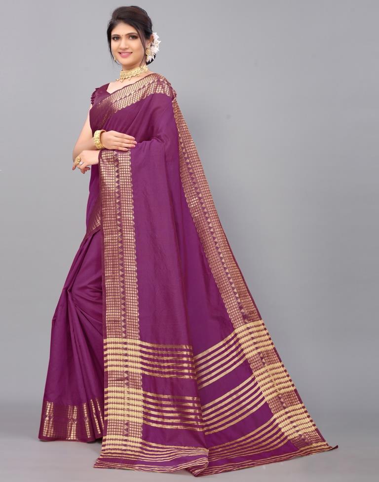 Purple Cotton Saree | Leemboodi