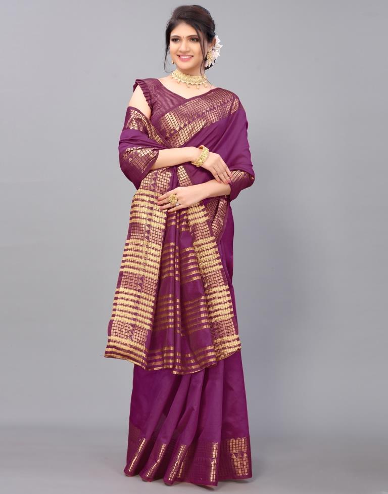 Purple Cotton Saree | Leemboodi