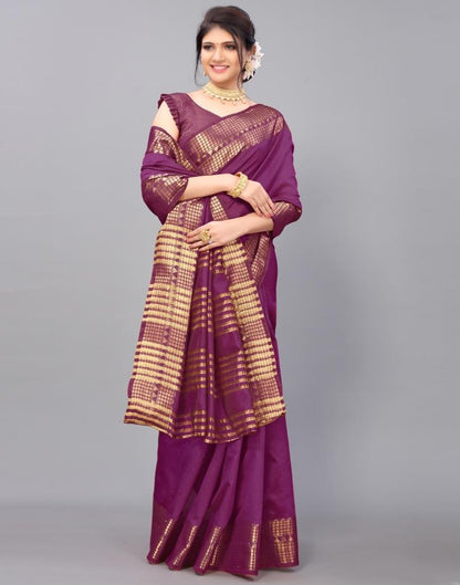 Purple Cotton Saree | Leemboodi