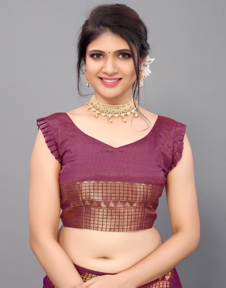 Purple Cotton Saree | Leemboodi