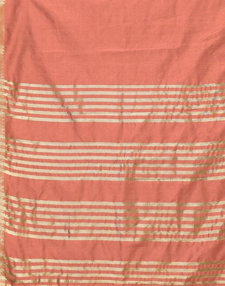 Coral Orange Cotton Saree | Leemboodi