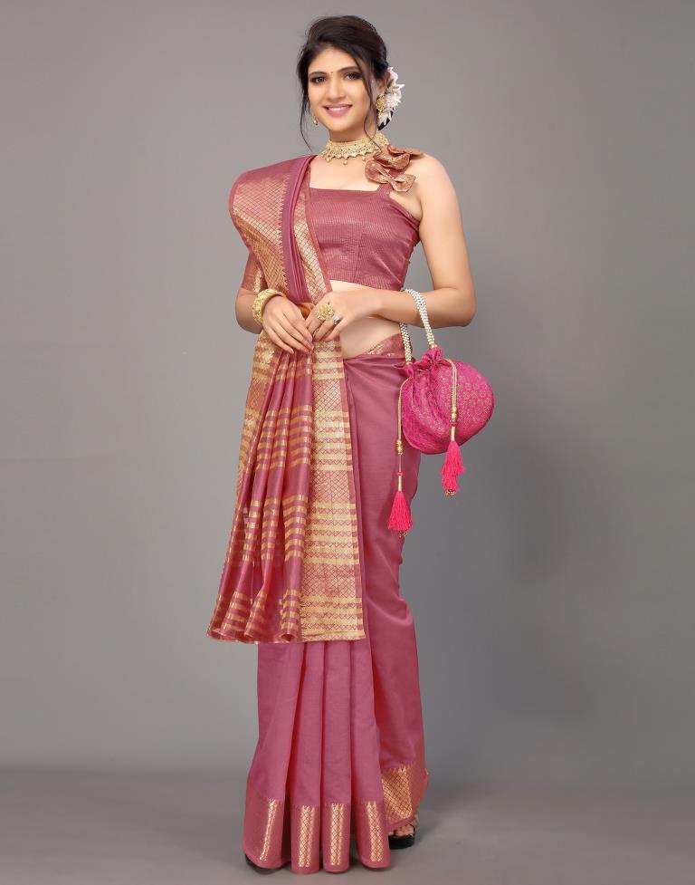 Pink Cotton Saree | Leemboodi