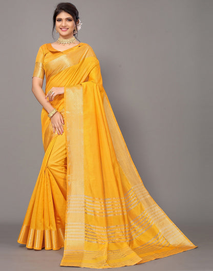 Yellow Cotton Saree | Leemboodi