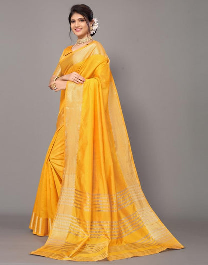 Yellow Cotton Saree | Leemboodi