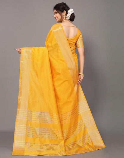 Yellow Cotton Saree | Leemboodi