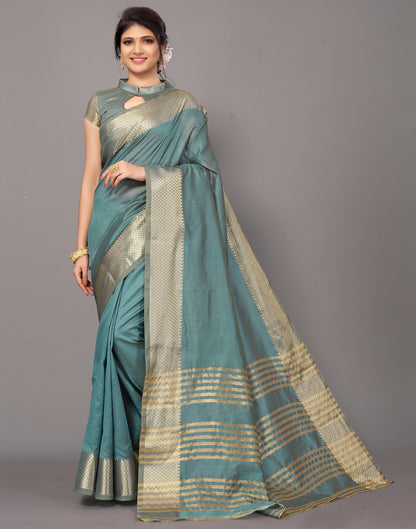 Light Blue Cotton Saree | Leemboodi