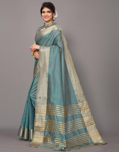 Light Blue Cotton Saree | Leemboodi