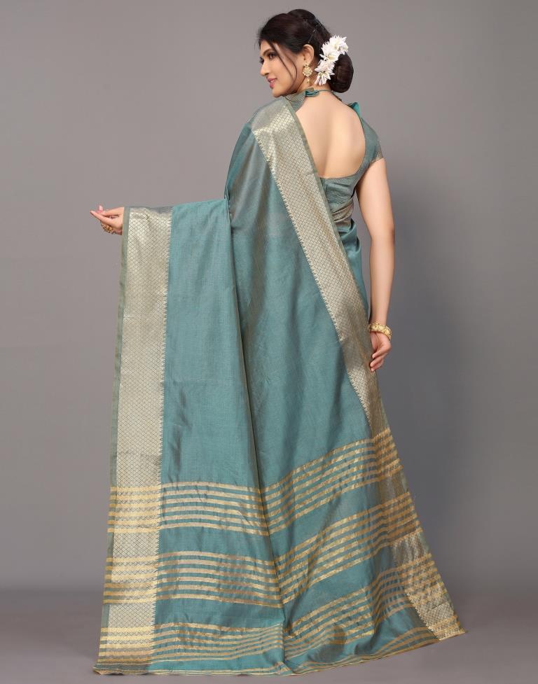 Light Blue Cotton Saree | Leemboodi