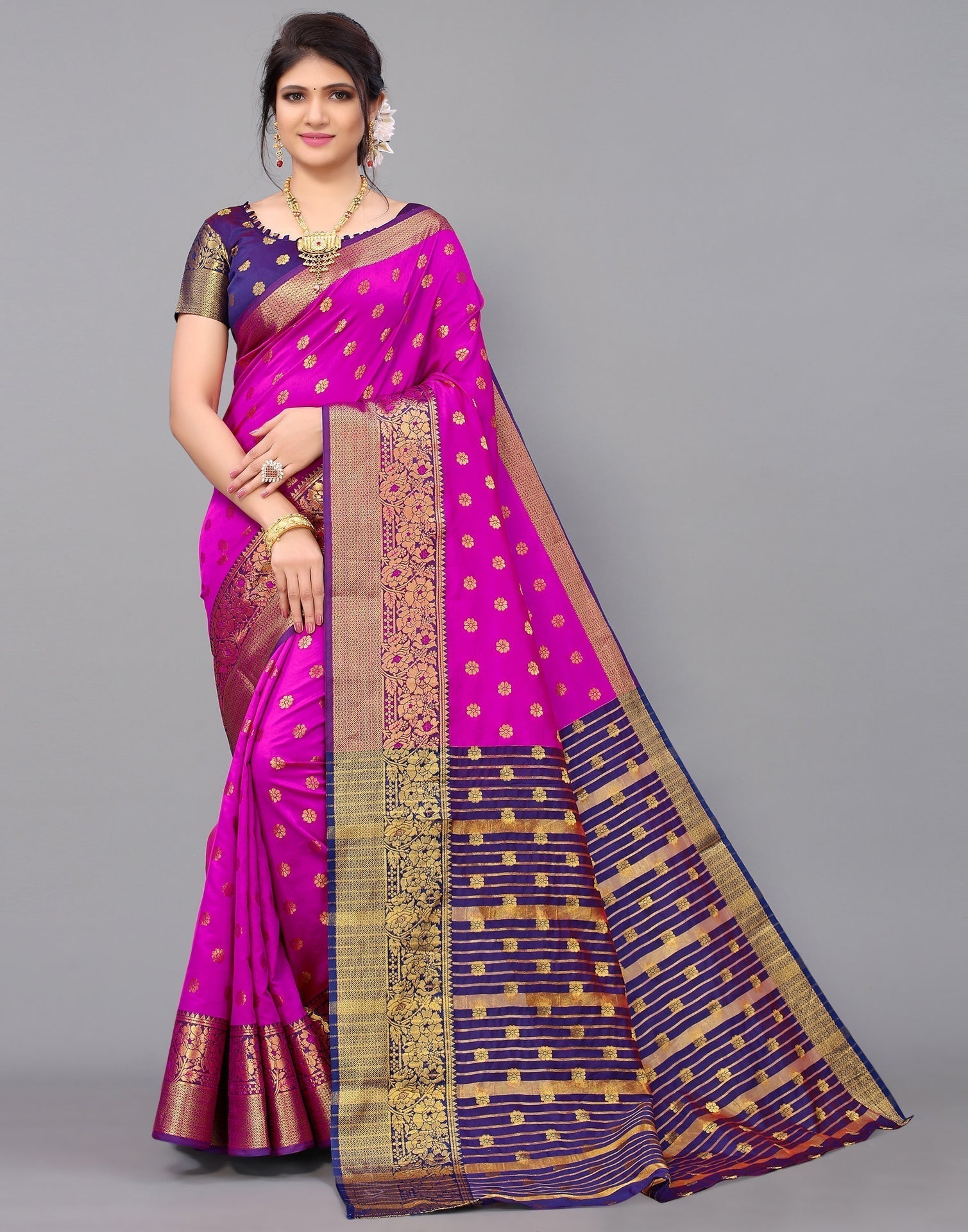 Hot Pink Silk Saree | Leemboodi