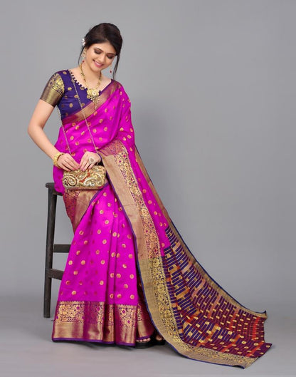 Hot Pink Silk Saree | Leemboodi
