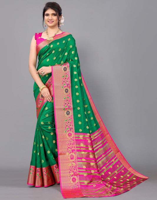 Green Silk Saree | Leemboodi