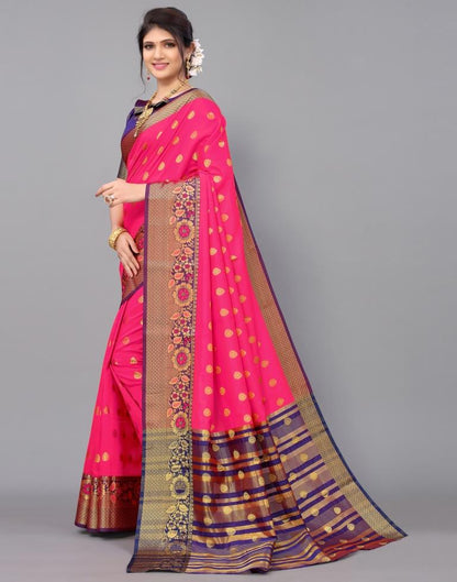 Neon Pink Silk Saree | Leemboodi