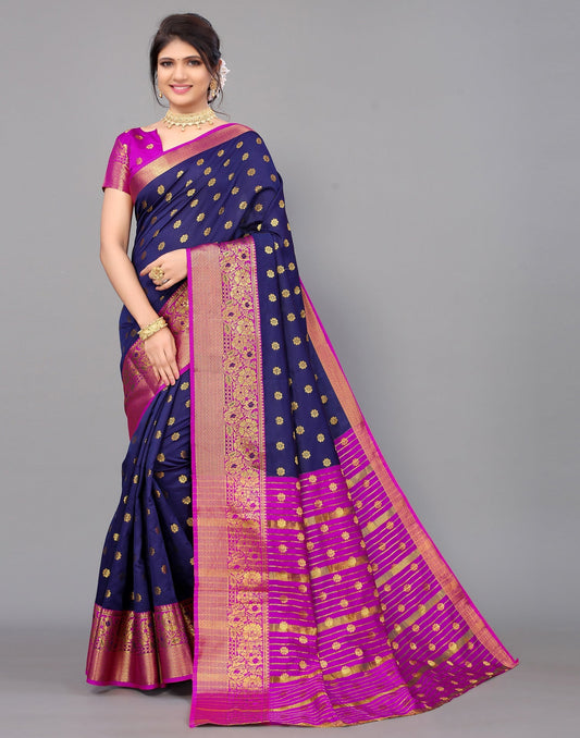 Navy Blue Silk Saree | Leemboodi