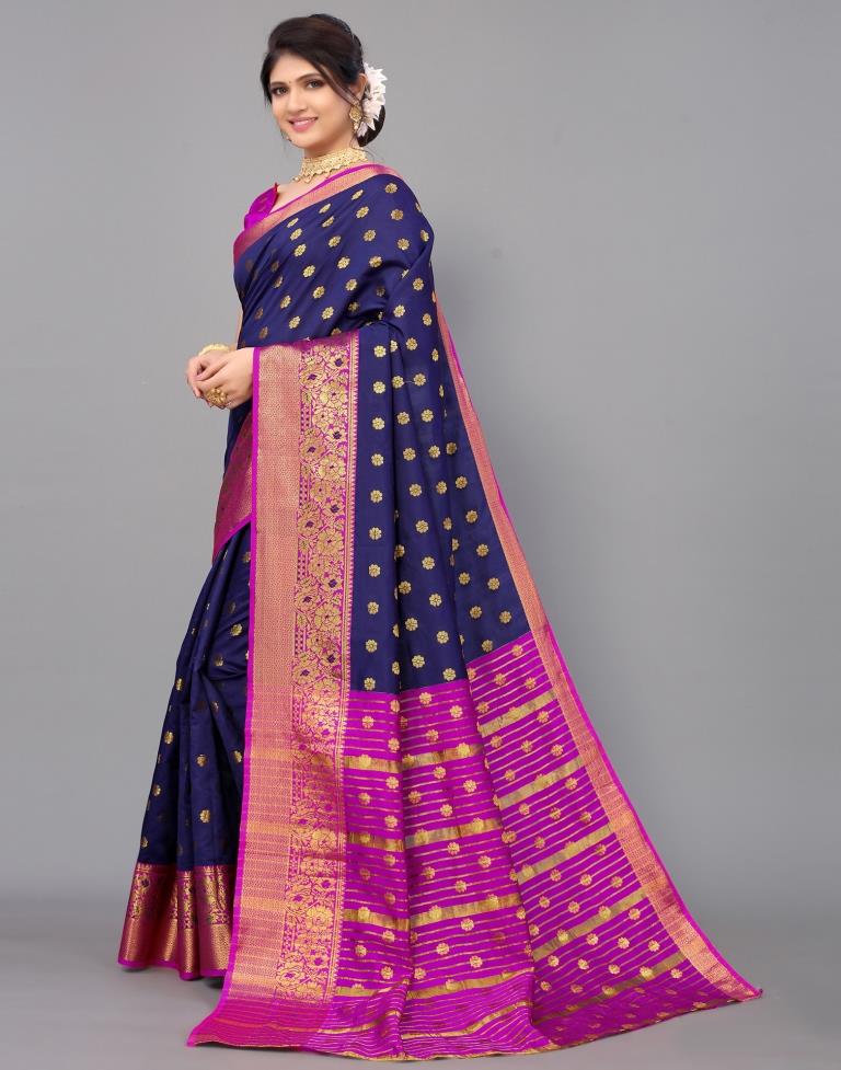 Navy Blue Silk Saree | Leemboodi