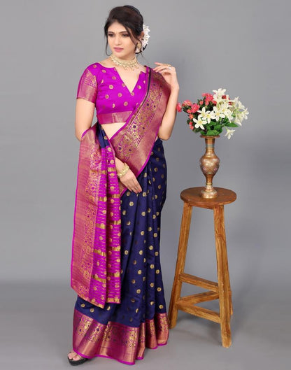 Navy Blue Silk Saree | Leemboodi