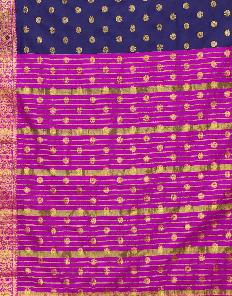 Navy Blue Silk Saree | Leemboodi