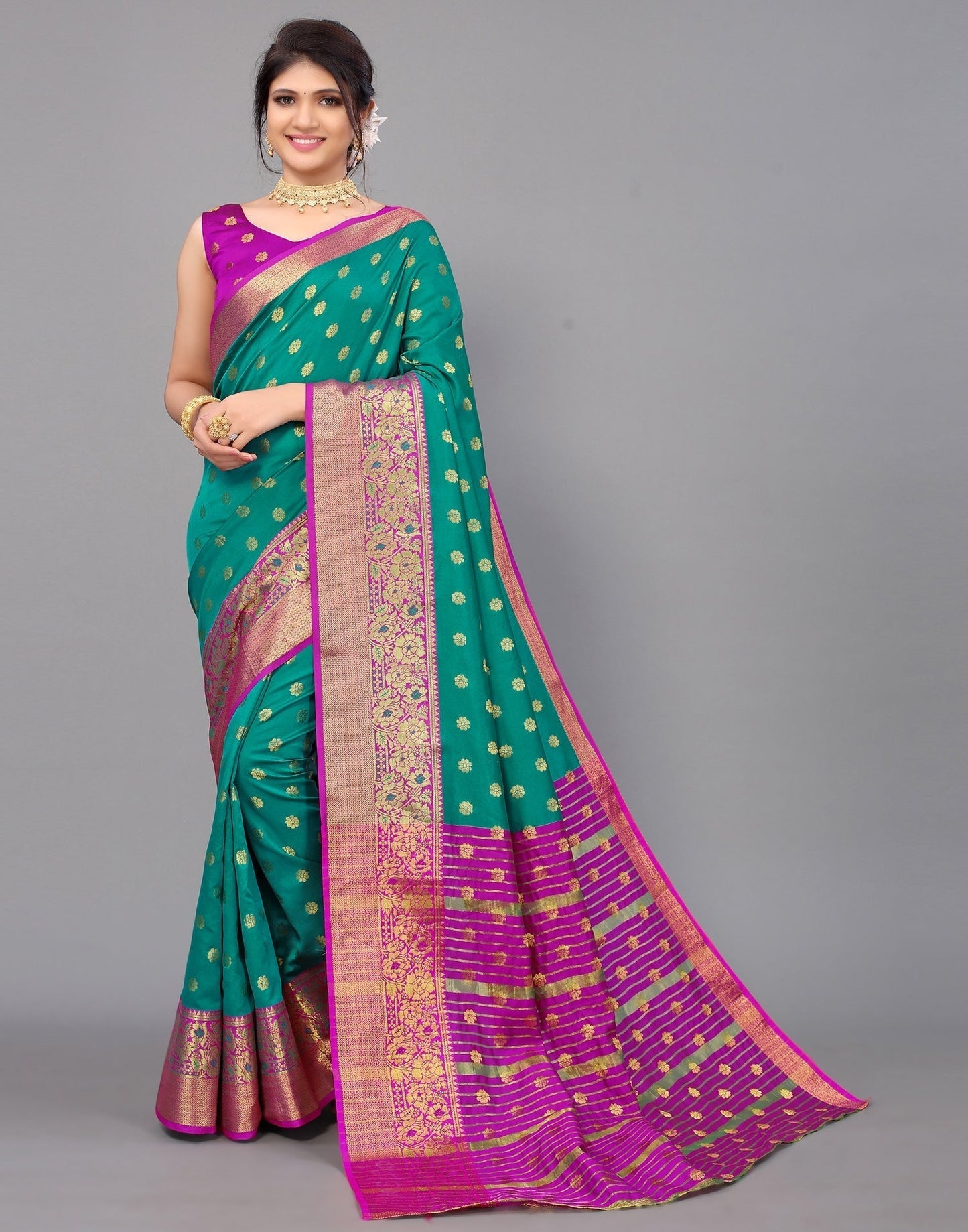 Rama Green Silk Saree | Leemboodi