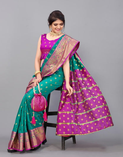 Rama Green Silk Saree | Leemboodi
