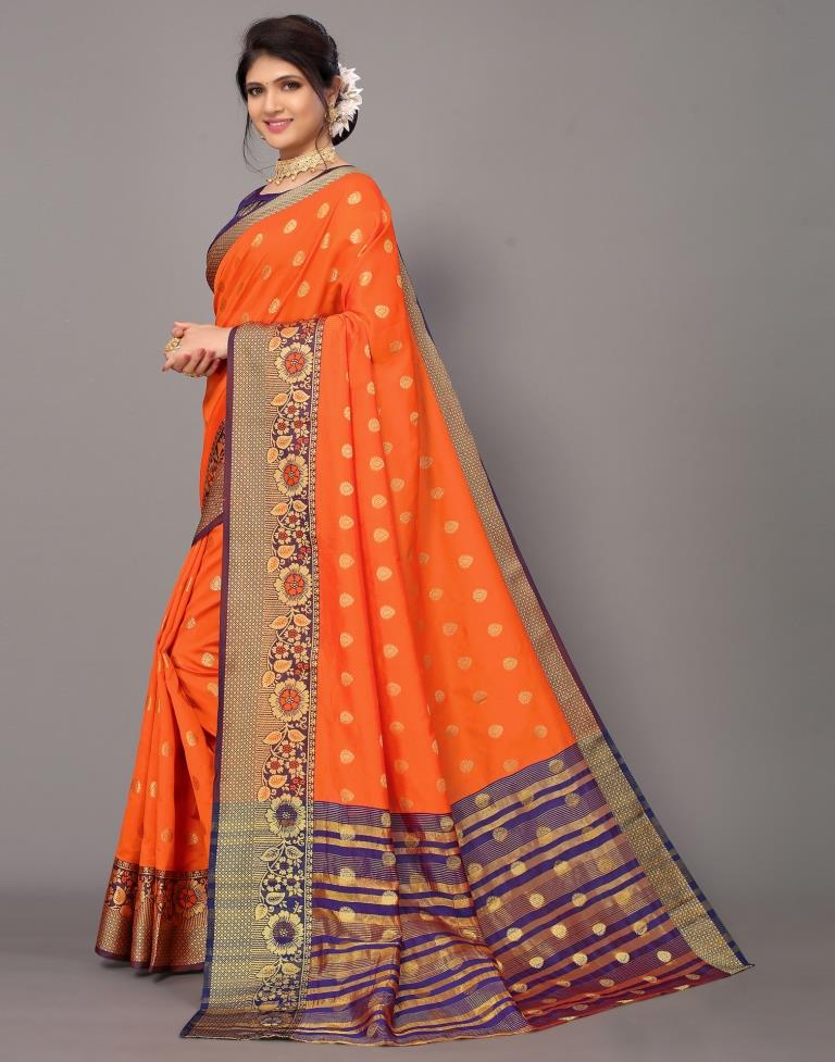 Orange Silk Saree | Leemboodi