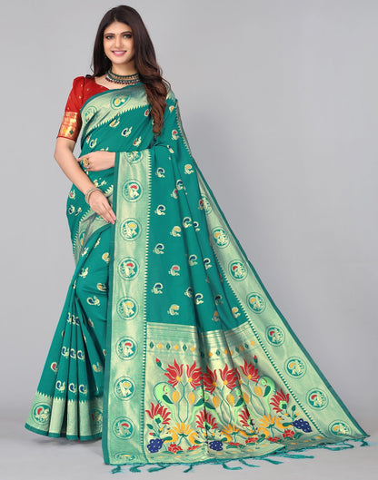 Rama Green Silk Saree | Sudathi