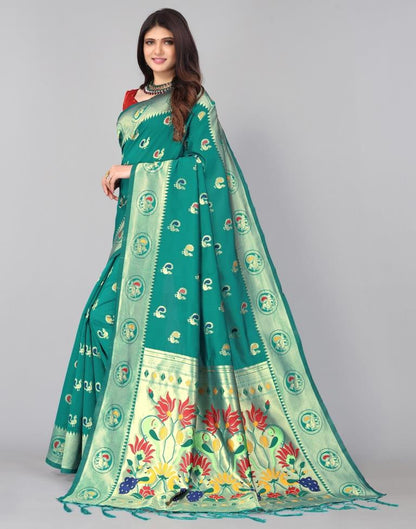 Rama Green Silk Saree | Sudathi