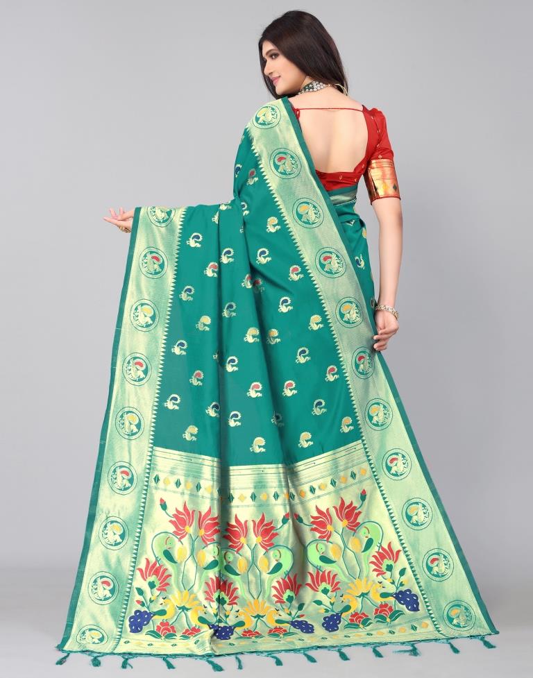 Rama Green Silk Saree | Sudathi