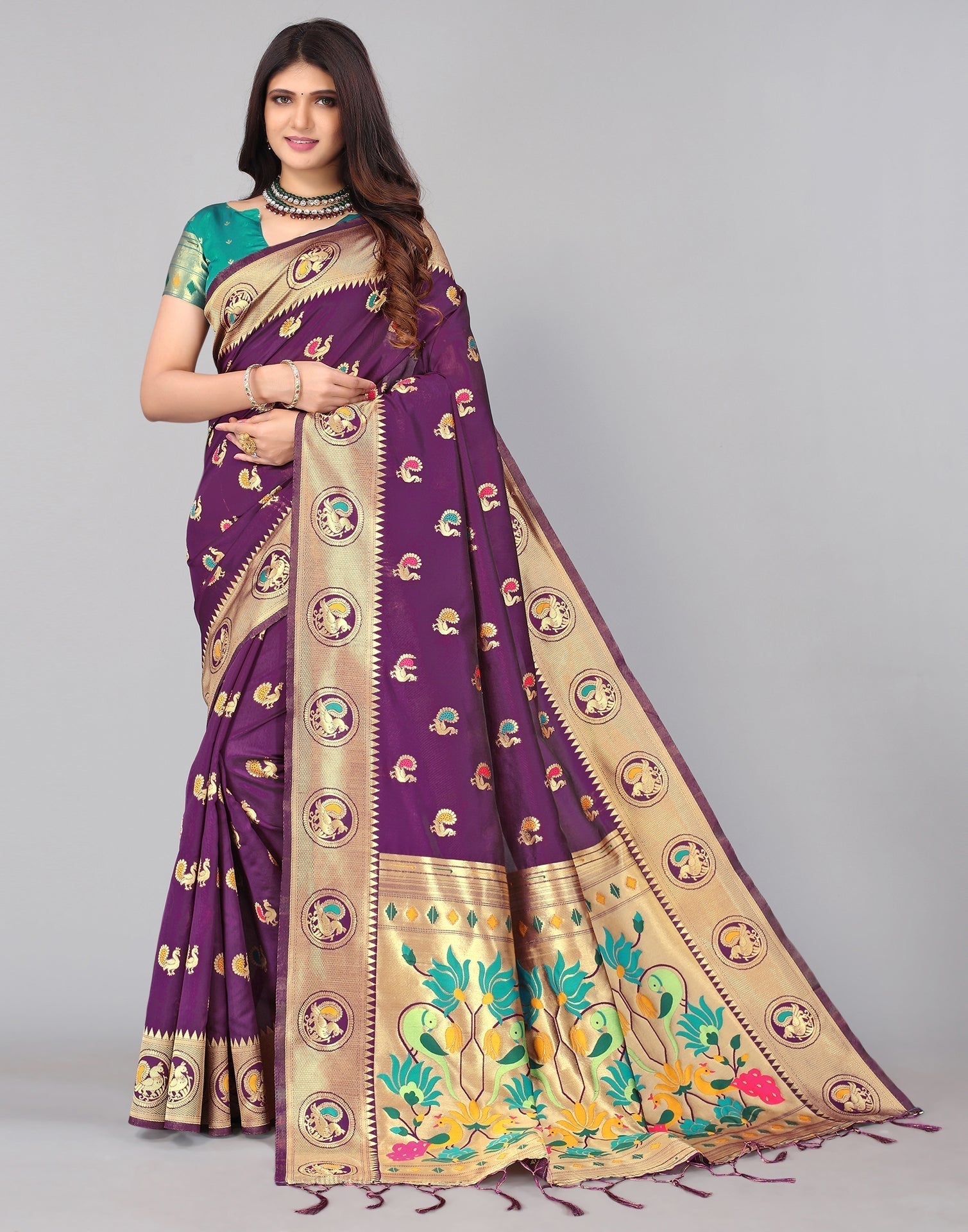 Purple Silk Saree | Leemboodi