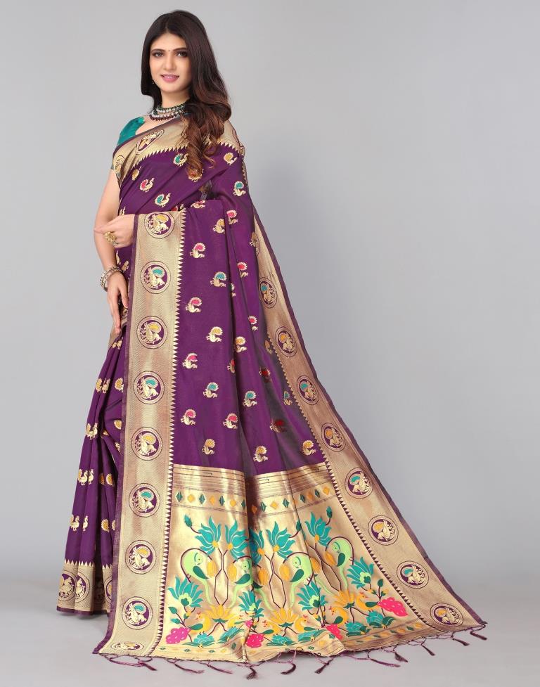 Purple Silk Saree | Leemboodi