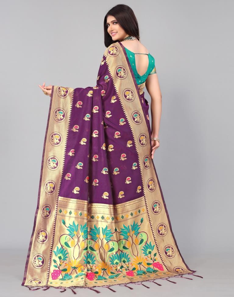 Purple Silk Saree | Leemboodi