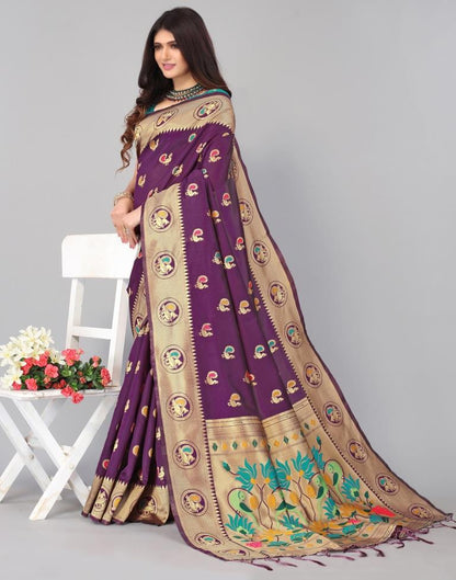 Purple Silk Saree | Leemboodi
