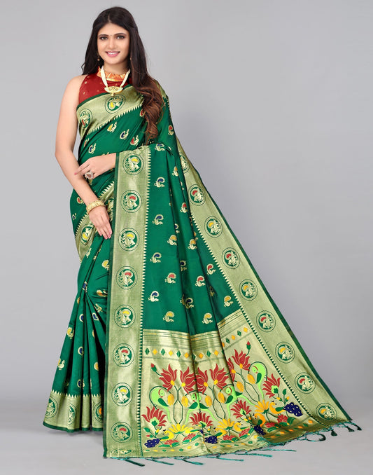 Green Silk Saree | Leemboodi