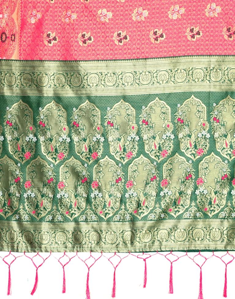 Pink And Golden Silk Saree | Sudathi