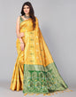Mustard Yellow And Golden Silk Saree | Leemboodi