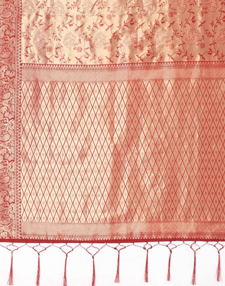 Maroon And Golden Silk Saree | Leemboodi