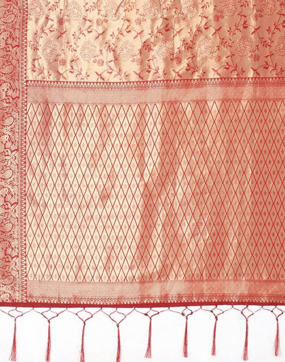Maroon And Golden Silk Saree | Leemboodi