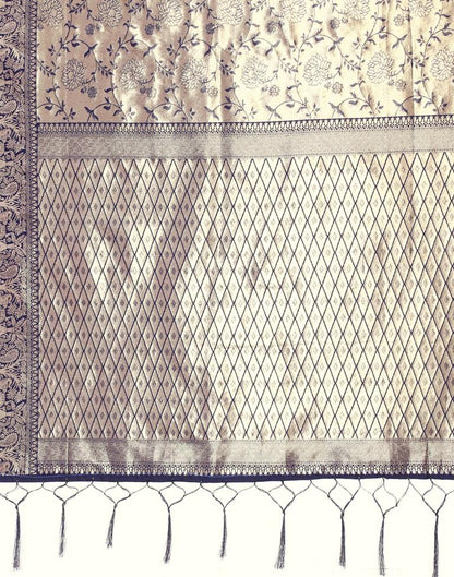 Navy Blue And Golden Silk Saree | Leemboodi