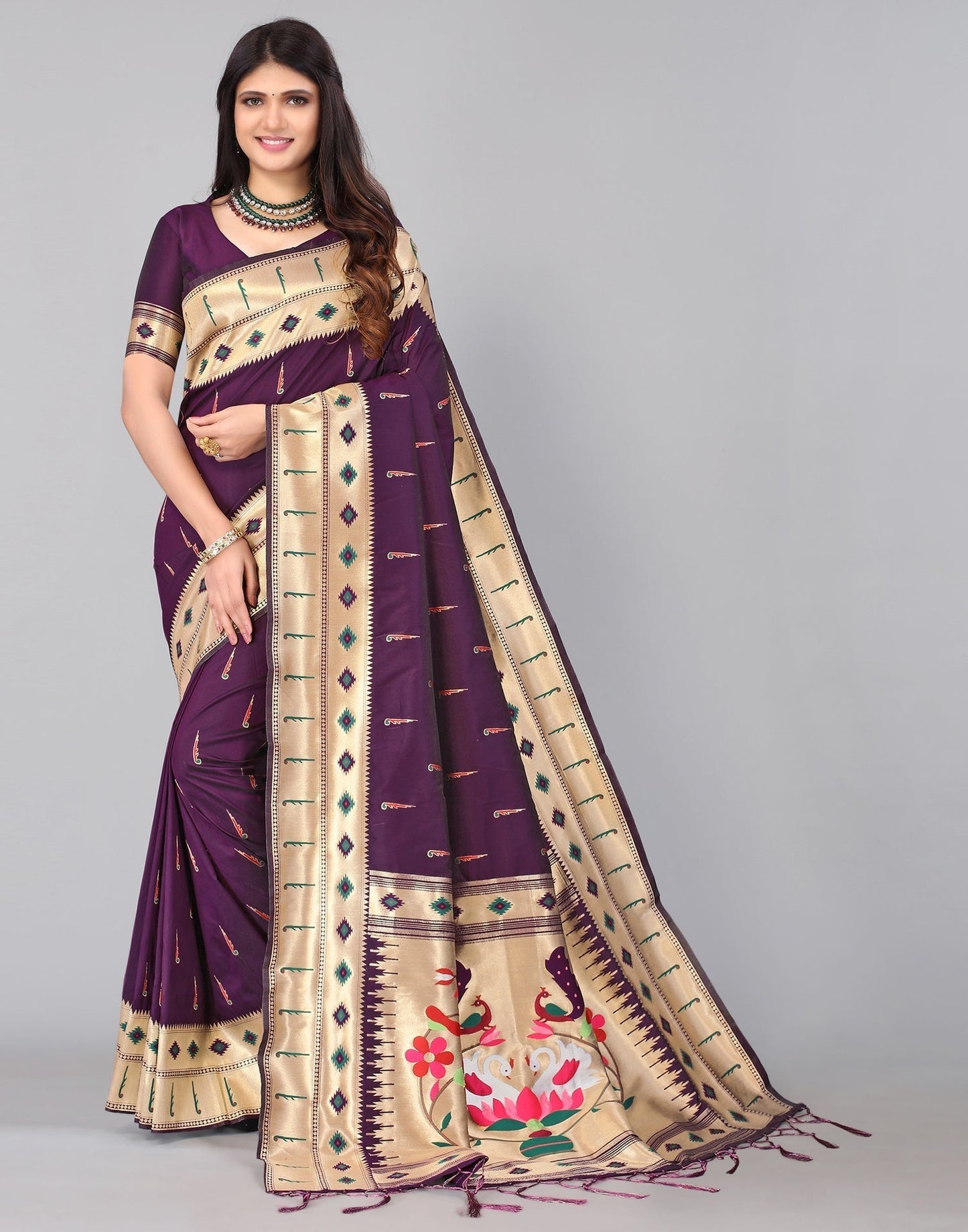 Purple Silk Saree | Leemboodi