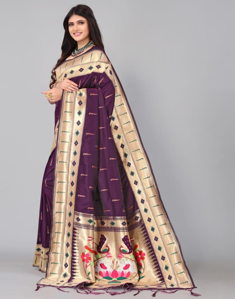 Purple Silk Saree | Leemboodi