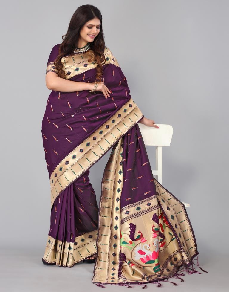 Purple Silk Saree | Leemboodi