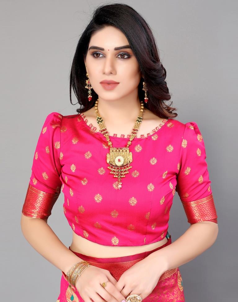 Pink Banarasi Silk Saree | Leemboodi