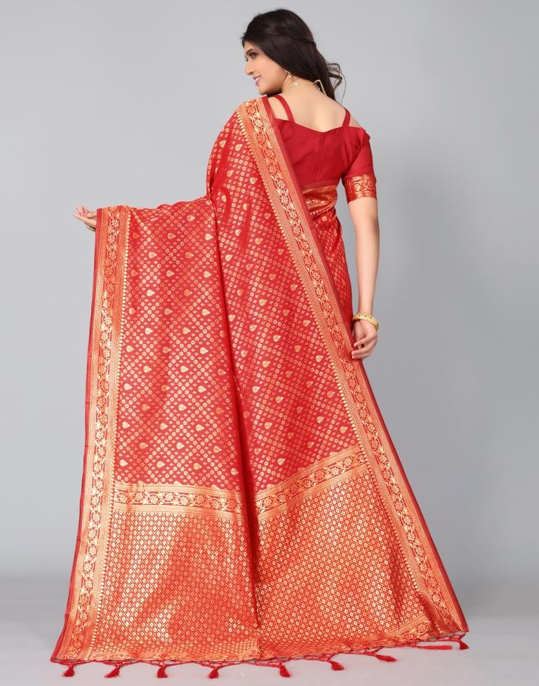 Red Silk Saree | Leemboodi