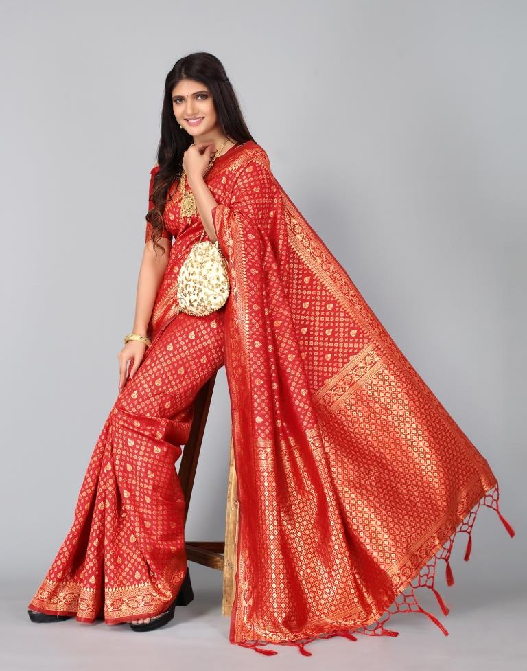 Red Silk Saree | Leemboodi