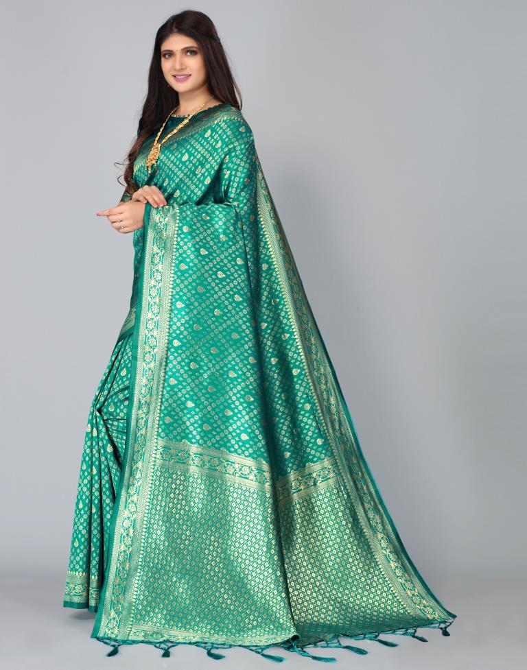 Rama Green Silk Saree | Leemboodi